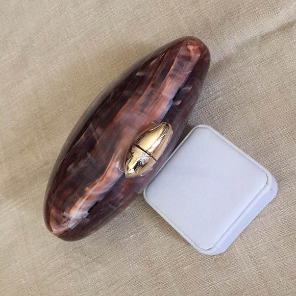 Chic Acrylic Clutch/Handbag/Crossbody (Brown) - Picture 8 of 16